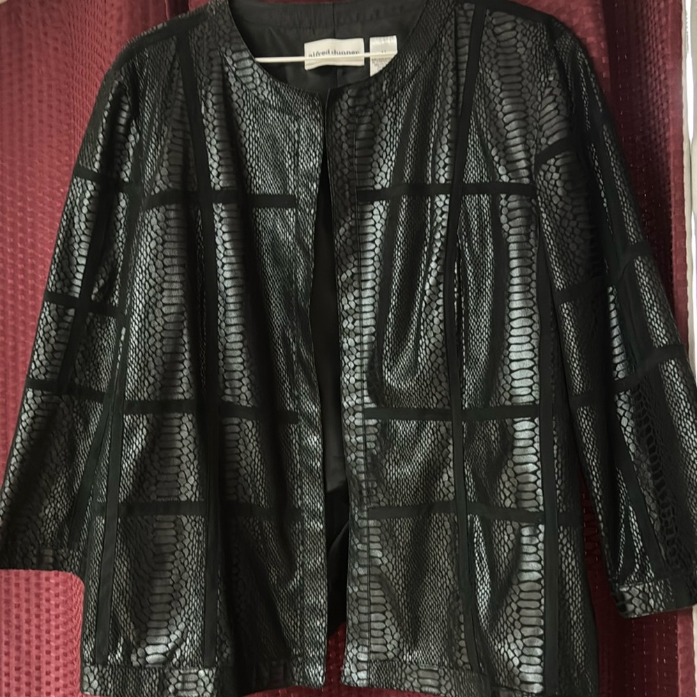 Shiny, black, lightweight jacket